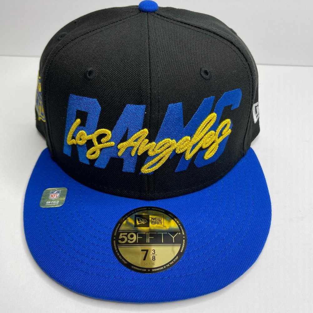 New Era LOS ANGELES RAMS 2022 NFL Draft 59FIFTY Fitted Hat Mens Cap Blac…